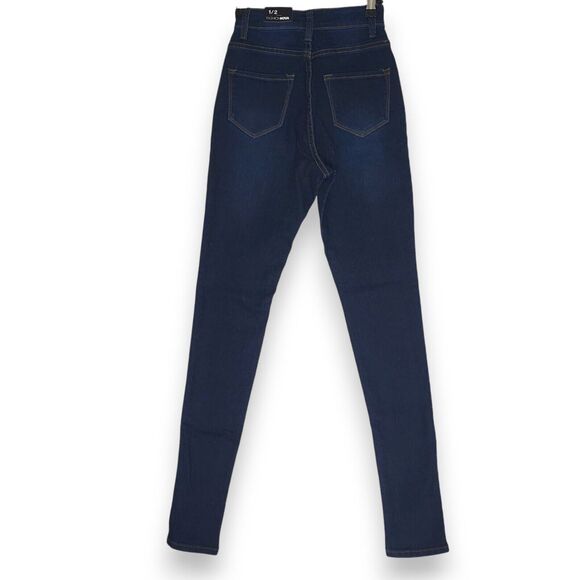 NWT FASHION NOVA Booty Everywhere Shaping Dark Wash Jeans High Rise 1/2 22X30 - Picture 3 of 9